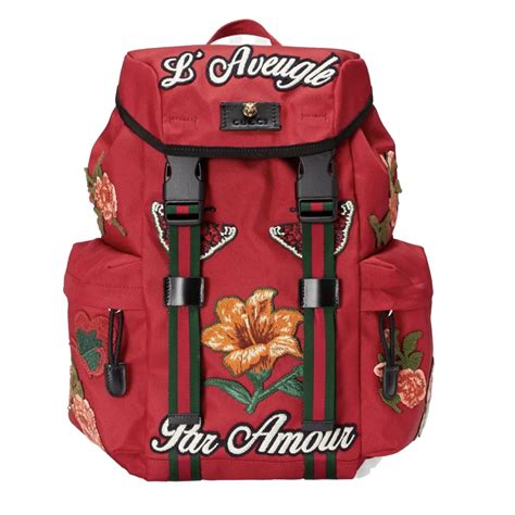 sacoche gucci aveugle par amour|Gucci Backpack L'Aveugle Par Amour Embroidered Techno .